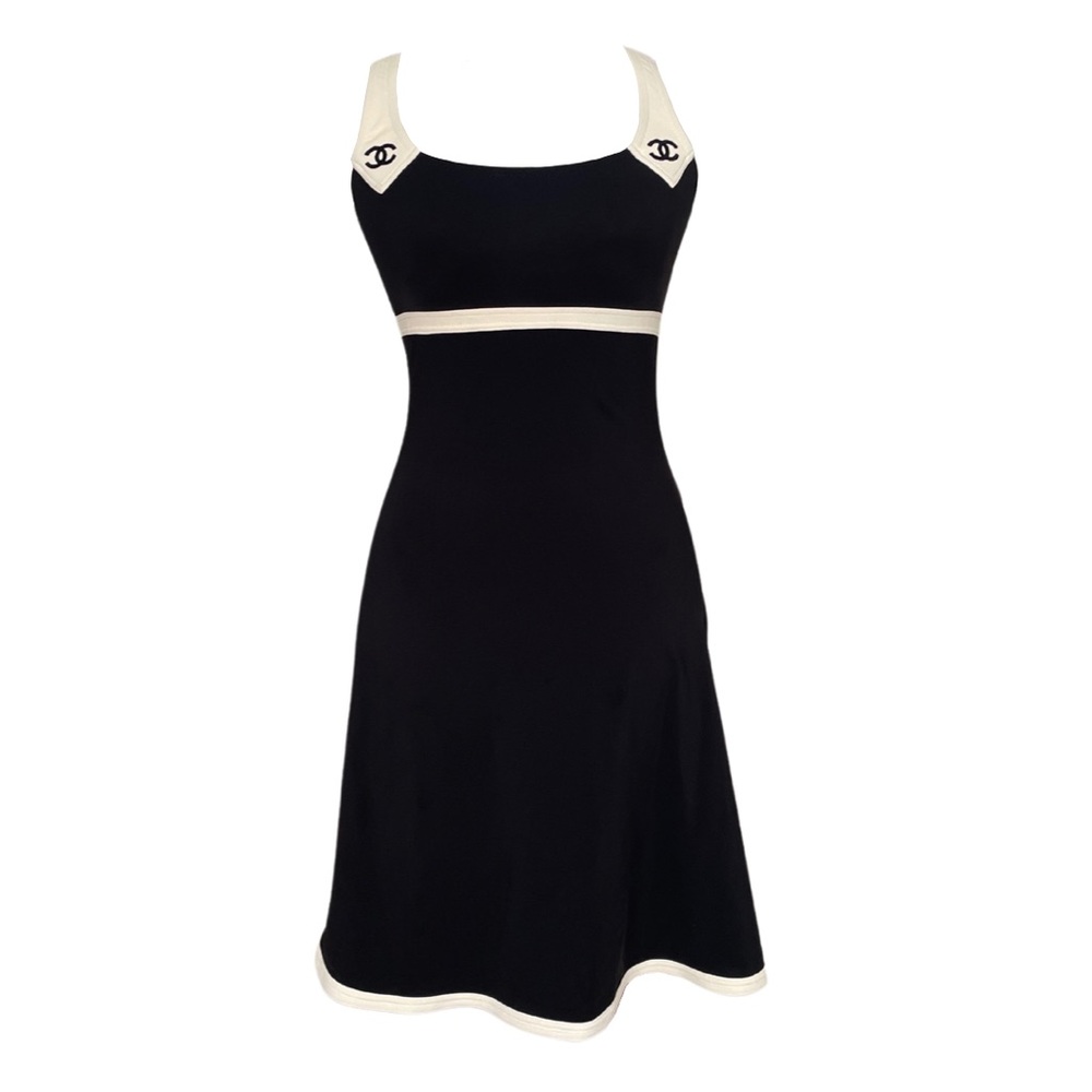 CHANEL 1996 BLACK CC LOGO CRUISE DRESS